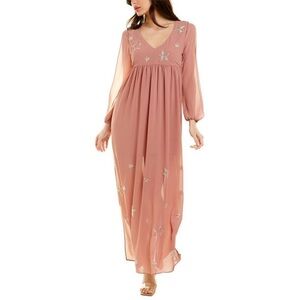 Chaser Beaded Star Maxi Dress Rose Pink size M